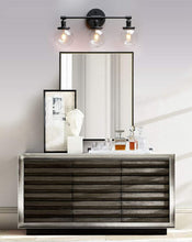 Charger l'image dans la galerie, black three bulb bathroom vanity wall sconce