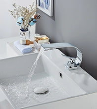 Load image into Gallery viewer, Chrome single handle modern bathroom faucet