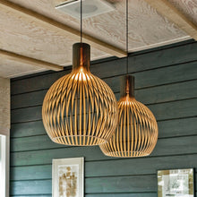 Load image into Gallery viewer, Handcrafted Wood Pendant Lights