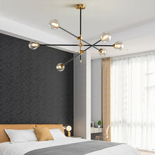 Load image into Gallery viewer, six bulb adjustable pole designer light fixture