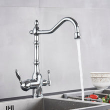 Load image into Gallery viewer, Dual Handle chroem kitchen faucet for modern kitchen decor