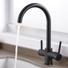 Load image into Gallery viewer, Matte Black Modern Curved Kitchen Faucet