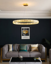 Load image into Gallery viewer, Harper - Modern Glass Crystal Ring Chandelier