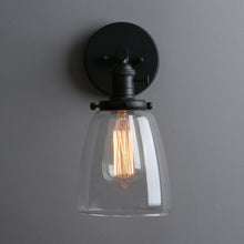 Load image into Gallery viewer, black farmhouse single bulb wall sconce