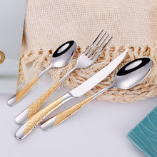 Load image into Gallery viewer, Luxury Textured Handle Silverware Set