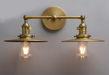 Load image into Gallery viewer, two-bulb brass wall lamps