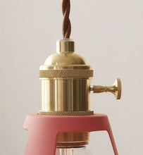 Load image into Gallery viewer, vintage colorful pendant light with brass lamp base
