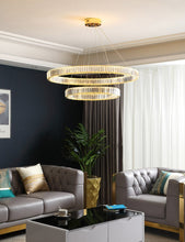 Load image into Gallery viewer, Harper - Modern Glass Crystal Ring Chandelier