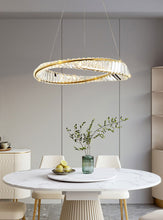 Load image into Gallery viewer, spiral glass crystal ring chandelier
