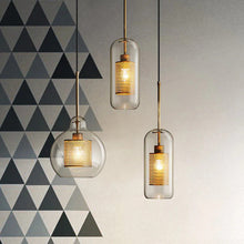Load image into Gallery viewer, retro industrial brass pendant lights
