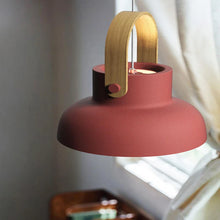 Load image into Gallery viewer, red nordic wood pendant light