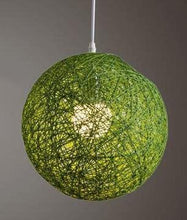 Load image into Gallery viewer, Green wicker pendant light