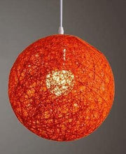 Load image into Gallery viewer, Orange wicker pendant light