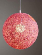 Load image into Gallery viewer, Pink wicker pendant light