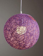 Load image into Gallery viewer, Purple wicker pendant light