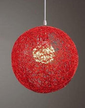 Load image into Gallery viewer, Red wicker pendant light