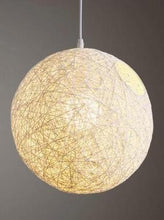 Load image into Gallery viewer, White wicker pendant light