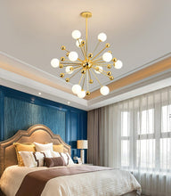 Load image into Gallery viewer, Fleur - Frosted Glass Multi-Bulb Art Deco Chandelier