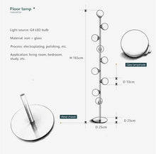 Load image into Gallery viewer, Modern Multi-Bulb Floor Lamp Dimensions