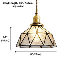 Cargar imagen en el visor de la galería, Nordic stained glass pendant light dimensions
