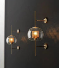 Load image into Gallery viewer, Thatcher - Modern Honeycomb Brass & Glass Wall Sconce