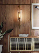 Load image into Gallery viewer, Thatcher - Modern Honeycomb Brass & Glass Wall Sconce