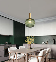 Charger l'image dans la galerie, Suspensions rétro en verre texturé