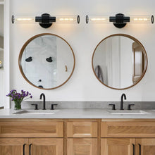 Load image into Gallery viewer, black finish two-bulb vanity lights