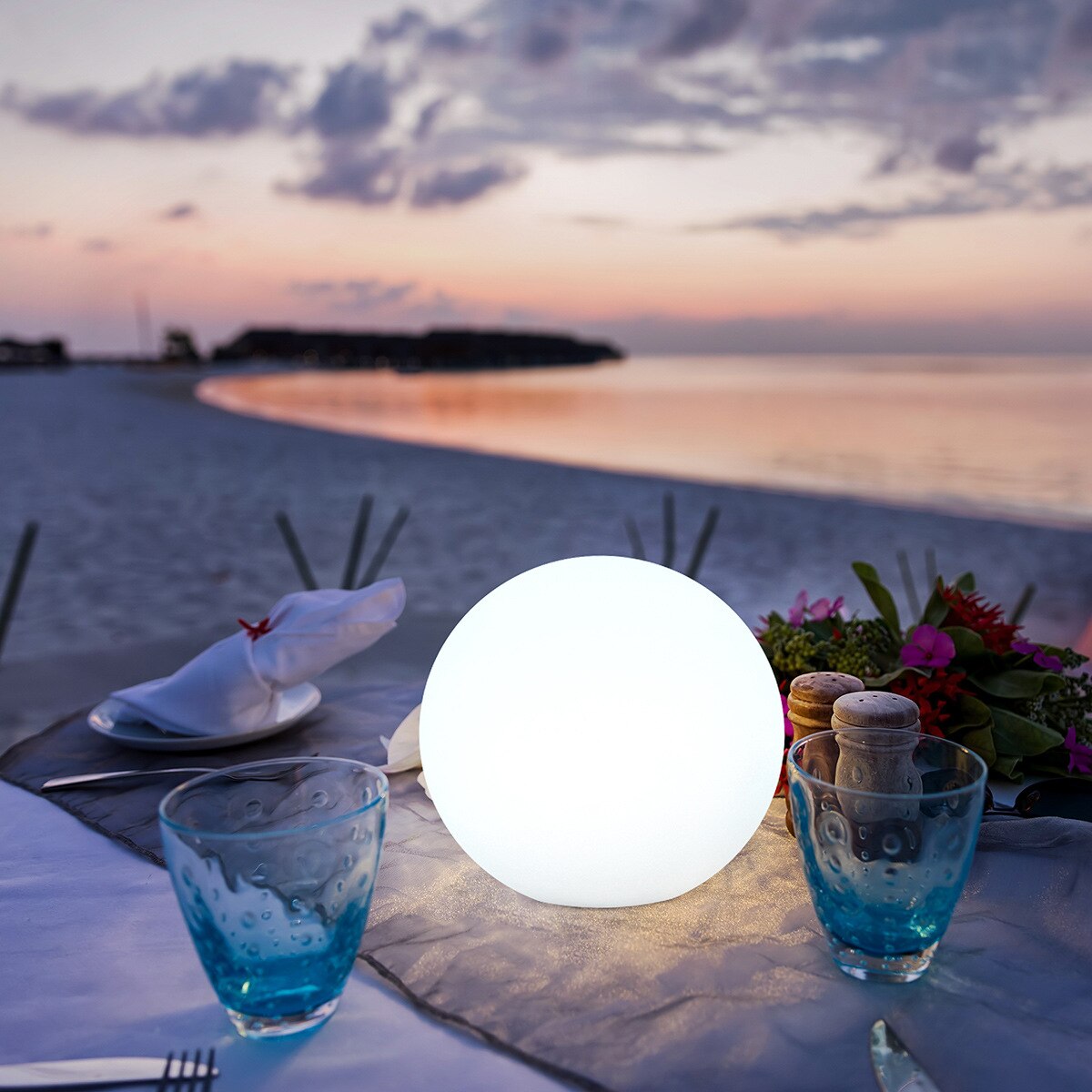 24CM LED Rechargeable Battery Operated Outdoor Touch Table Lamp Mood Light