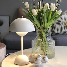 Load image into Gallery viewer, white color flower pot rechargeable table light