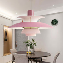 Load image into Gallery viewer, Pink Ozella layered pendant light