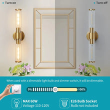 Load image into Gallery viewer, Classic Two-Bulb Glass Wall/Vanity Sconce