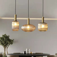 Charger l'image dans la galerie, amber glass farmhouse pendant lights
