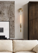 Load image into Gallery viewer, moderrn home wall sconce with brass frame