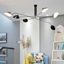 Charger l'image dans la galerie, retro black rotating head minimalist chandelier