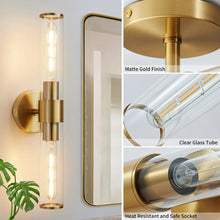 Load image into Gallery viewer, Classic Two-Bulb Glass Wall/Vanity Sconce