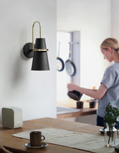 Load image into Gallery viewer, matte black kitchen wall sconce
