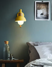 Load image into Gallery viewer, yellow pull switch bedside wall light