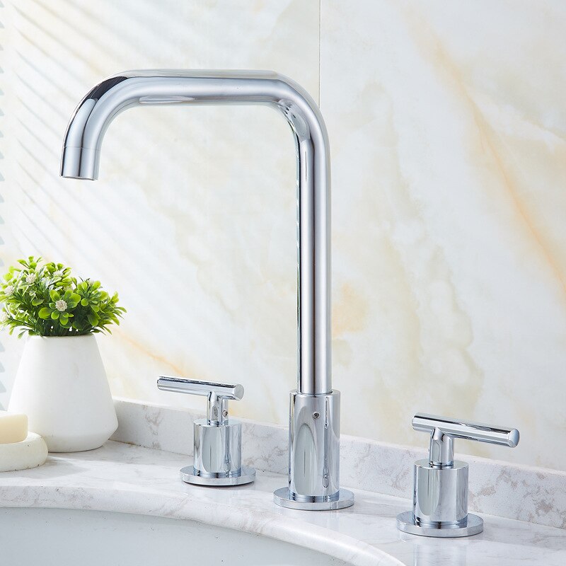Theodore - Modern Three Hole Bathroom Faucet – Focal Decor