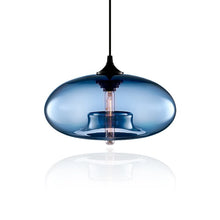 Load image into Gallery viewer, blue glass modern art deco pendant light