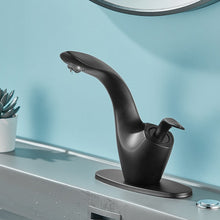 Load image into Gallery viewer, matte black modern bathroom faucet with Escutcheon