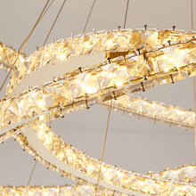 Charger l'image dans la galerie, Lustre à anneaux en cristal de verre