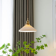 Charger l'image dans la galerie, retro brass and ceramic pendant light fixtures