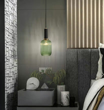 Charger l'image dans la galerie, Suspensions rétro en verre texturé