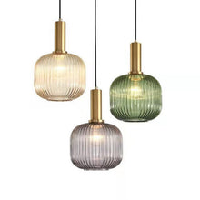 Charger l'image dans la galerie, brass and glass retro pendant lights