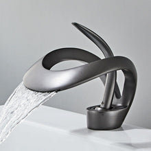 Load image into Gallery viewer, Modern Curved waterfall faucet in gray

