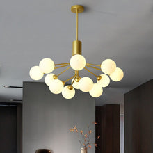 Charger l'image dans la galerie, Gold finish modern multi-bulb chandelier