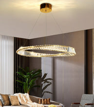 Load image into Gallery viewer, Spiral Glass Crystal Chandelier