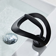 Load image into Gallery viewer, Matte Black dual channel single handle bathroom faucet