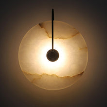 Load image into Gallery viewer, black frame white marble wall sconce